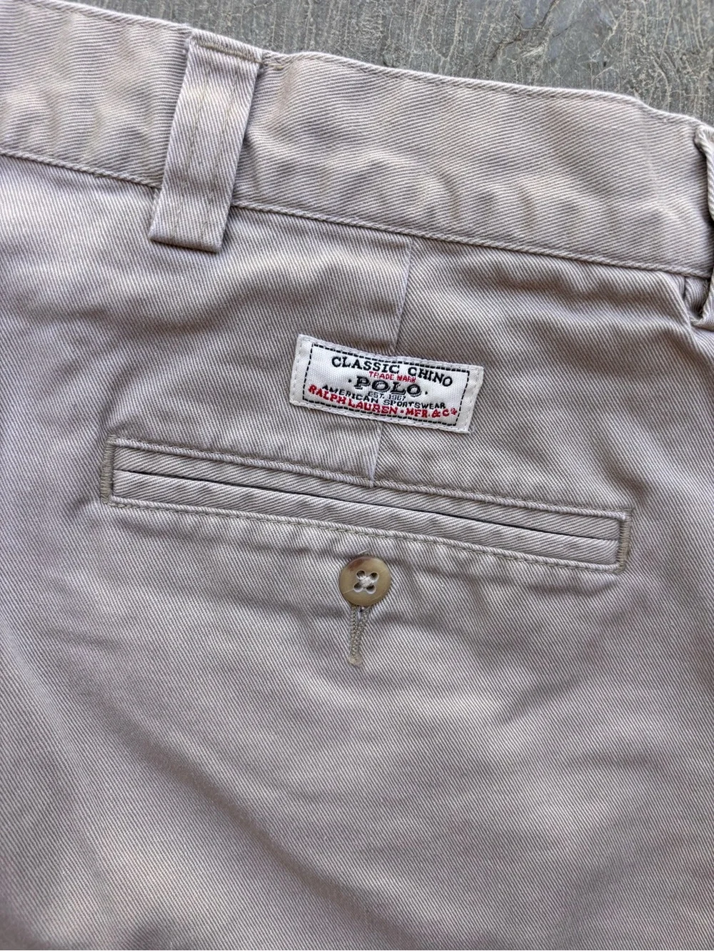Vintage 90s RL Ralph Lauren POLO Chino Shorts Twill Men’s Size 40 Made In Mexico